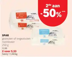 Spar Colruyt gezouten of ongezouten roomboter aanbieding
