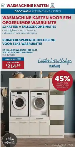 Zelfbouwmarkt Decowash: wasmachine kasten aanbieding