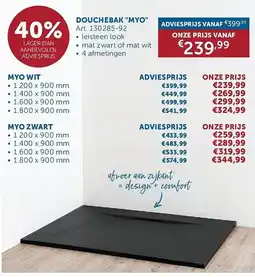 Zelfbouwmarkt Douchebak myo aanbieding