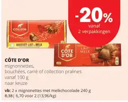 Spar Colruyt Côte d'or mignonnettes aanbieding