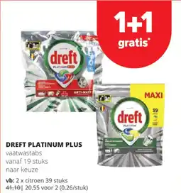 Spar Colruyt Dreft Platinum Plus vaatwastabs aanbieding
