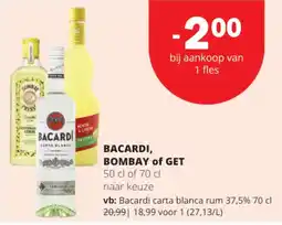 Spar Colruyt Bacardi, Bombay of Get aanbieding