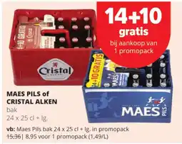 Spar Colruyt Maes Pils of Cristal Alken bak aanbieding