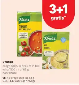Spar Colruyt Knorr droge soep aanbieding