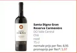 Spar Colruyt Santa Digna Gran Reserva Carmenère aanbieding