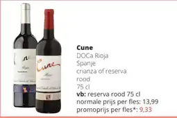 Spar Colruyt Cune DOCa Rioja aanbieding