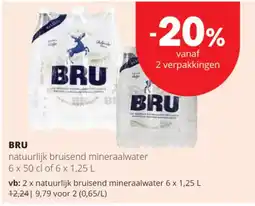 Spar Colruyt Bru natuurlijk bruisend mineraalwater aanbieding