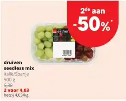 Spar Colruyt druiven seedless mix aanbieding