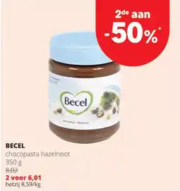 Spar Colruyt Becel chocopasta hazelnoot aanbieding