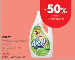 Spar Colruyt Dreft vloeibaar wasmiddel original aanbieding