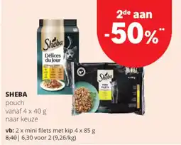 Spar Colruyt Sheba pouch aanbieding