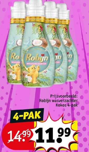Kruidvat Robijn wasverzachter 4-pak aanbieding
