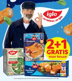 Spar Colruyt Iglo fish sticks aanbieding