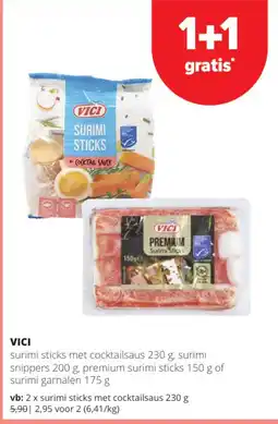 Spar Colruyt Vici surimi sticks met cocktailsaus aanbieding