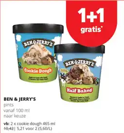 Spar Colruyt Ben & jerry's pints aanbieding