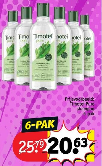 Kruidvat Timotei Pure shampoo 6-pak aanbieding