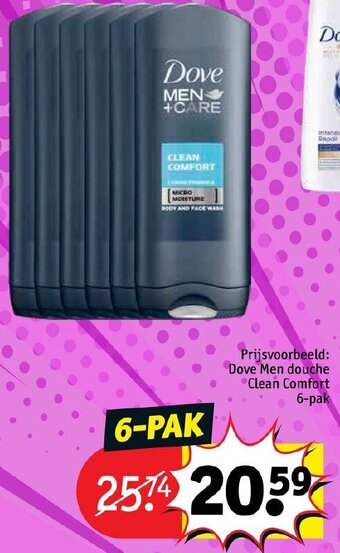 Kruidvat Dove Men douche Clean Comfort 6-pak aanbieding