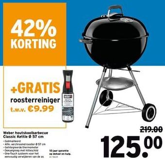 GAMMA Weber houtskoolbarbecue classic kettle aanbieding
