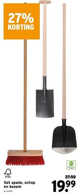 GAMMA Set spade schop en bezem aanbieding