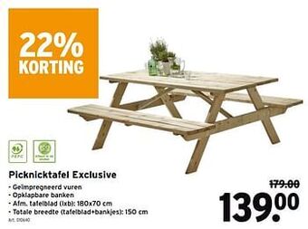 Picknicktafel exclusive