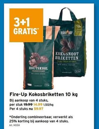 GAMMA Fire-up kokosbriketten aanbieding