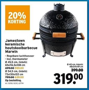 GAMMA Jamestown keramische houtskoolbarbecue marwin aanbieding