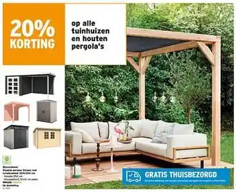 GAMMA Douglas pergola silvano met schaduwdoek aanbieding