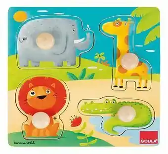 Dreamland Goula houten knoppuzzel Jungledieren aanbieding