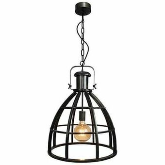 Leen Bakker Hanglamp Thom - zwart - 65xØ47 cm - Leen Bakker aanbieding