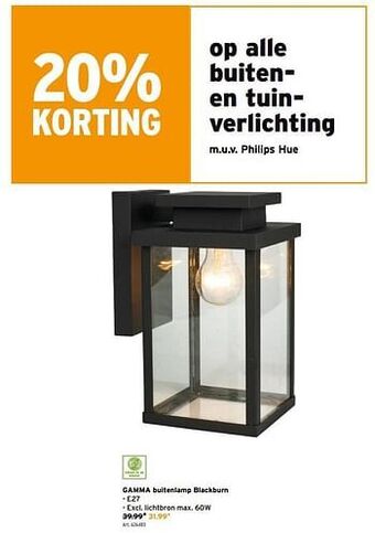 GAMMA Gamma buitenlamp blackburn aanbieding
