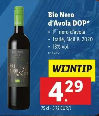 Lidl Bio Nero d'Avola DOP* 75 cl aanbieding