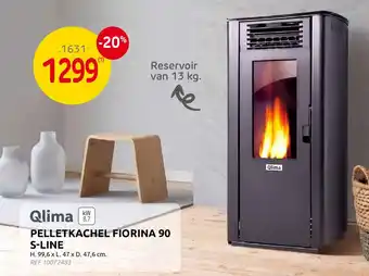 Qlima pelletkachel fiorina 90 s-line