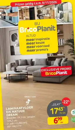 Brico Laminaatvloer eik natuur dream aanbieding
