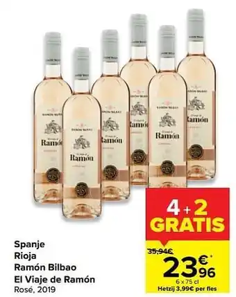 Carrefour Spanje rioja ramón bilbao el viaje de ramón rosé aanbieding