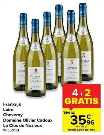 Carrefour Frankrijk loire cheverny domaine olivier cadoux le clos de nozieux wit aanbieding