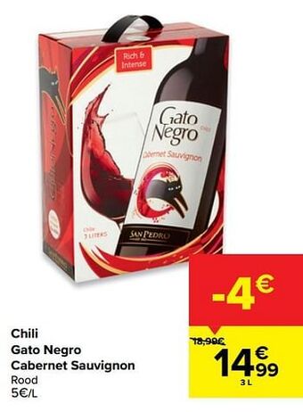 Carrefour Chili gato negro cabernet sauvignon rood aanbieding