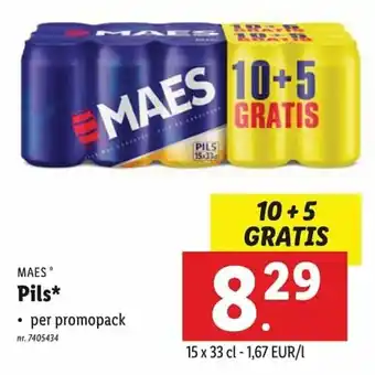 Lidl Maes Pils* 15 x 33 cl aanbieding