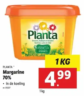 Lidl Planta Margarine 70% 1 kg aanbieding