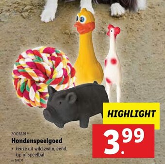 Lidl Zoofari Hondenspeelgoed aanbieding