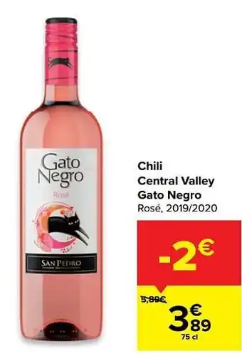 Carrefour Chili central valley gato negro rosé, 2019-2020 aanbieding