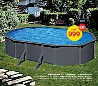 Brico Stalen antracietgrijs ovaal zwembad gre aanbieding
