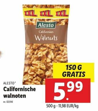 Lidl Alesto Californische walnoten 500 g aanbieding