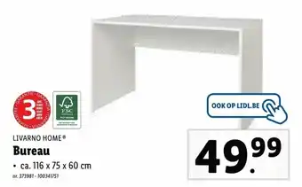 Lidl Livarno Home Bureau ca. 116 x 75 x 60 cm aanbieding