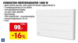 Hubo Convector inertieradiator 1000 w aanbieding