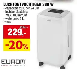 Hubo luchtontvochtiger 380 w aanbieding