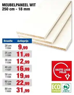 Hubo Meubelpaneel wit aanbieding