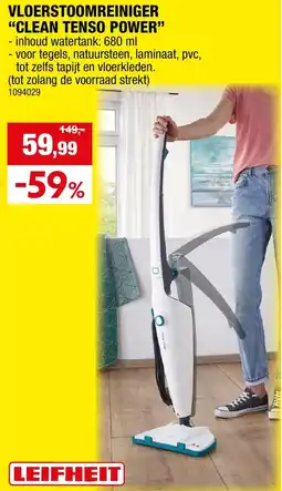 Hubo Vloerstoomreiniger clean tenso power aanbieding