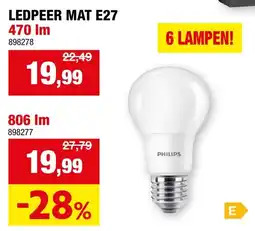 Hubo ledpeer mat e27 aanbieding