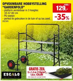Hubo Opvouwbare hobbystelling gardenfold aanbieding