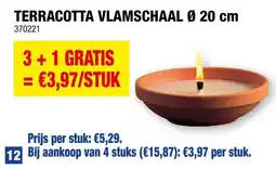 Hubo Terracotta vlamschaal aanbieding